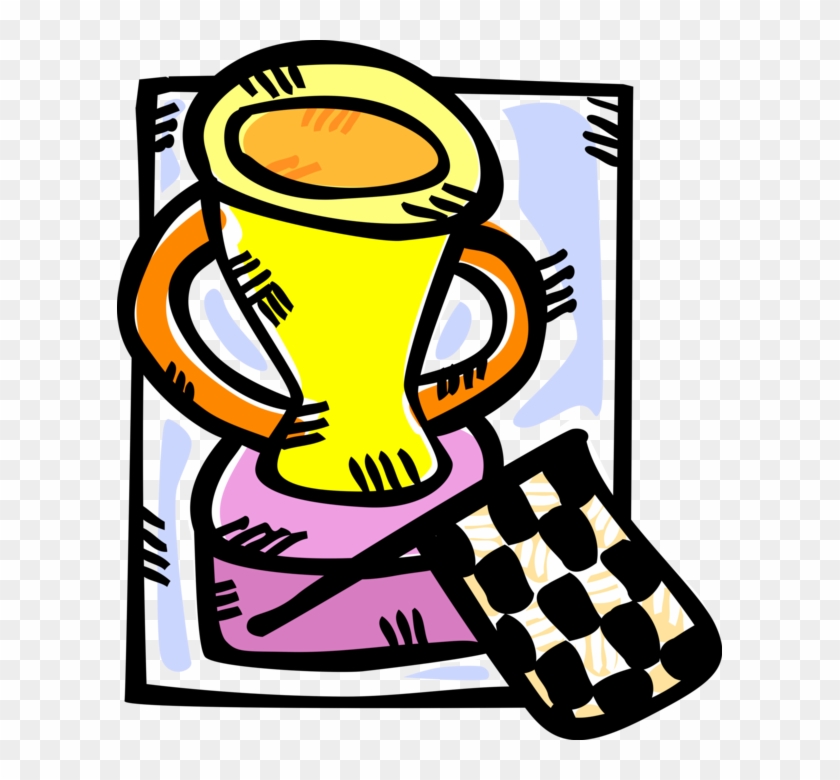 Vector Illustration Of Auto Racing Winner's Trophy - Vector Illustration Of Auto Racing Winner's Trophy #940073