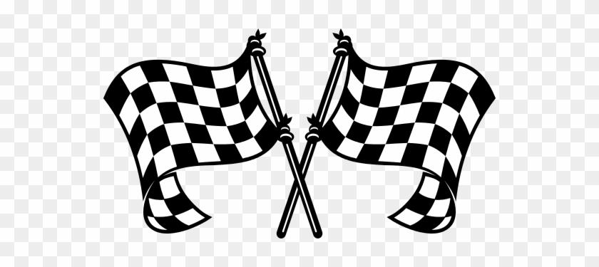 Motor Sports Flags Curling In The Breeze - Personalized Decal Boys Name Custom Sticker Checkered #940081