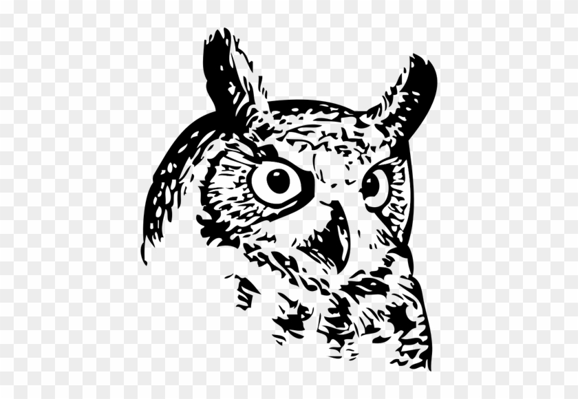Owl Head Vector Image - Owl Png Black And White #940144
