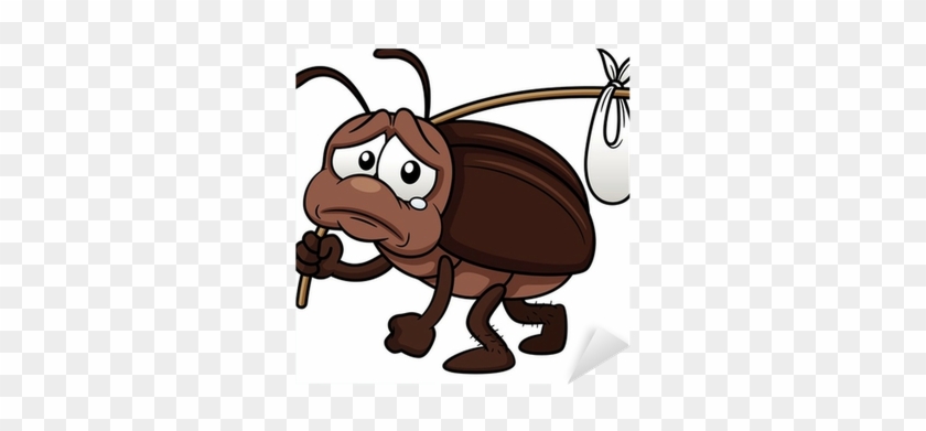 Illustration Of Cockroach Cartoon Get Out Sticker • - Cute Cockroach #940216