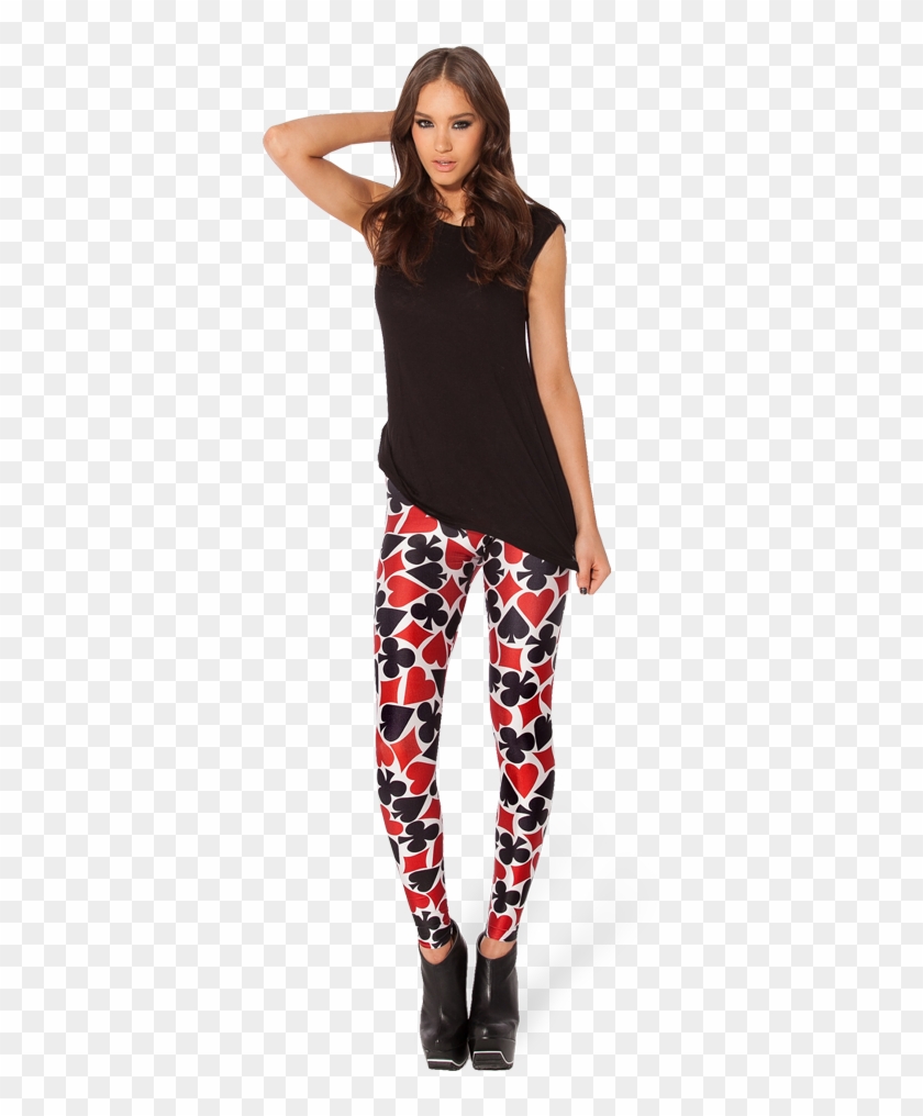 Deck Of Cards Leggings Black Milk Clothing - Leggings #940255