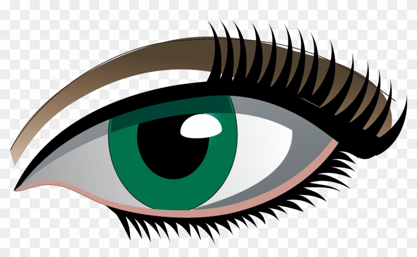 cartoon girl eyes with eyelashes clipart