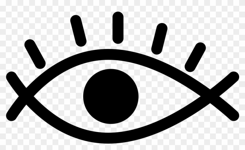 Eye Outline Variant With Lashes And Enlarged Pupil - Eye Outline Variant With Lashes And Enlarged Pupil #940425