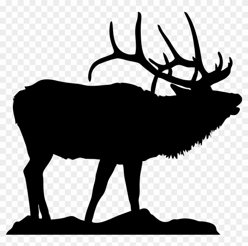 Silhouette Of Elk For Flat Bottom Bowls Http - Elk Scene #940442
