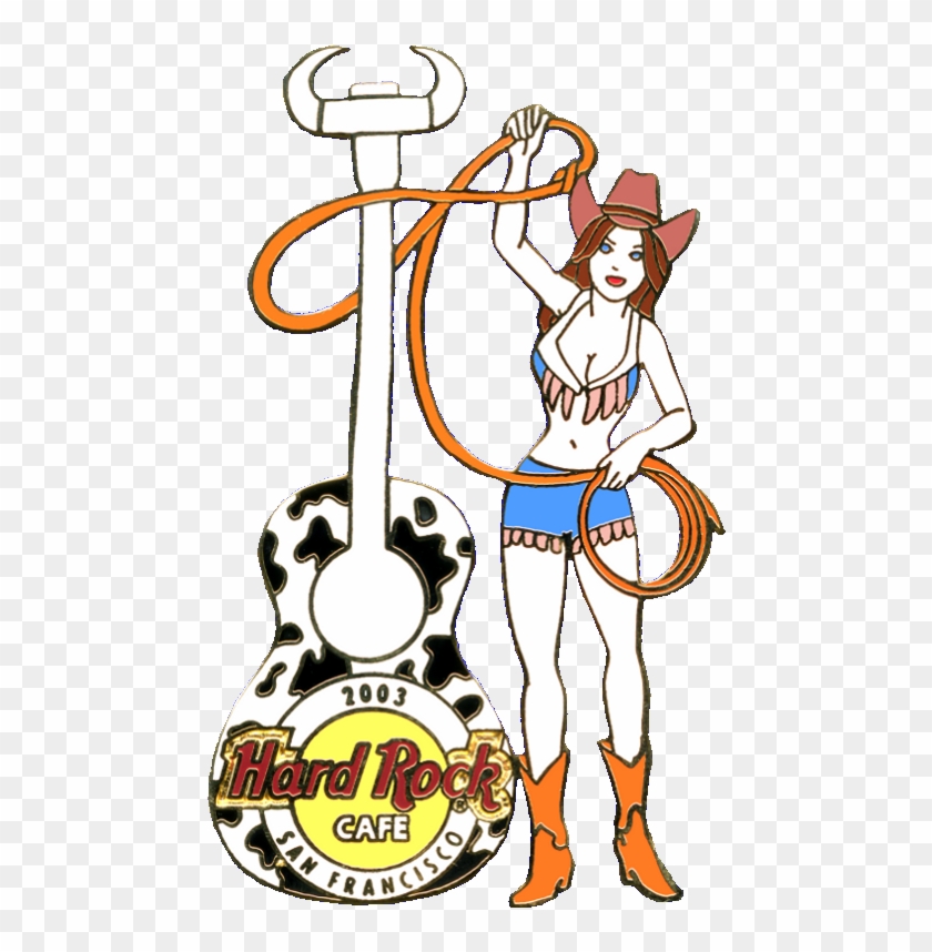 Bought On Ebay 12/2012, Rodeo Lassoing Girl Cow Guitar - Cartoon #940451