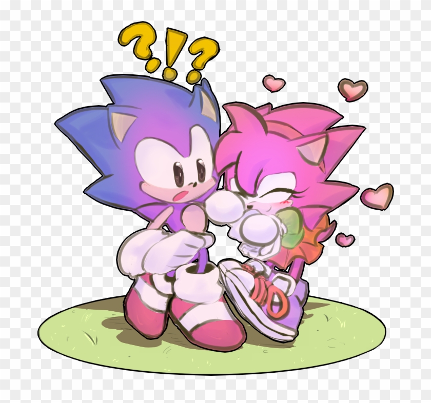 Lil' Classic Sonic And Amy Stuff~ It's Also Transparent - Classic Sonic X Classic Amy #940486