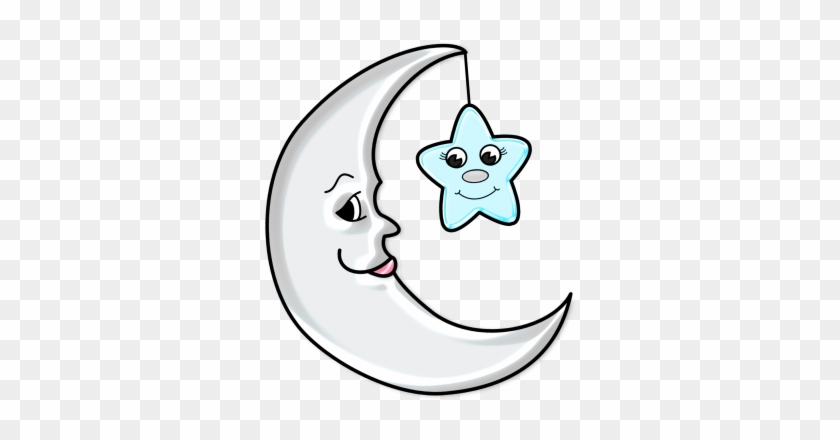 Cute Moon With Star Transparent Png Picture - Sun And Moon Cartoon Png #940547