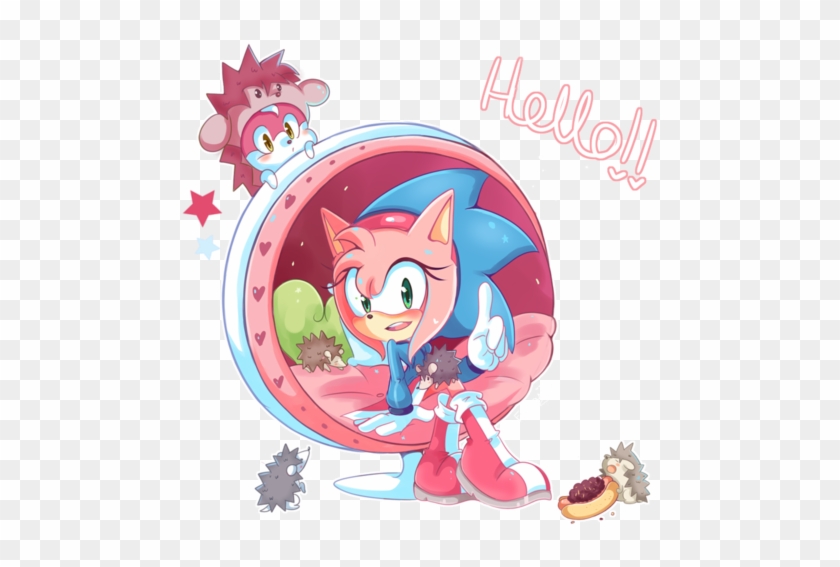 Sonic And Amy Wallpaper Possibly Containing Anime Entitled - Amy Rose As Sonic #940825