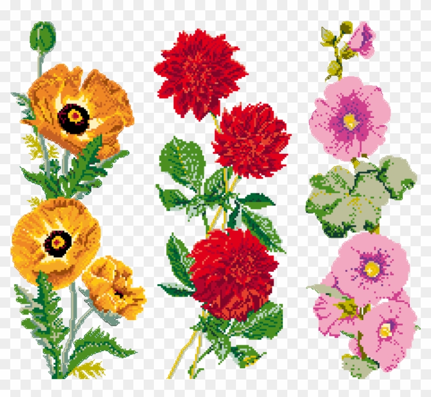 The Poppy, Dahlia Ahd Hollyhock From The Sajou Tinctorial - The Poppy, Dahlia Ahd Hollyhock From The Sajou Tinctorial #941057