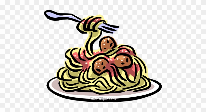 Spaghetti & Meatballs Royalty Free Vector Clip Art - Spaghetti And Meatballs Clipart #941289