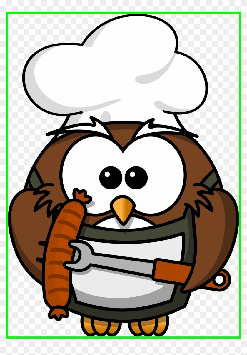 Awesome Owl With Sausage By Bocian On Openclipart Pict - Cartoon Owl #941515