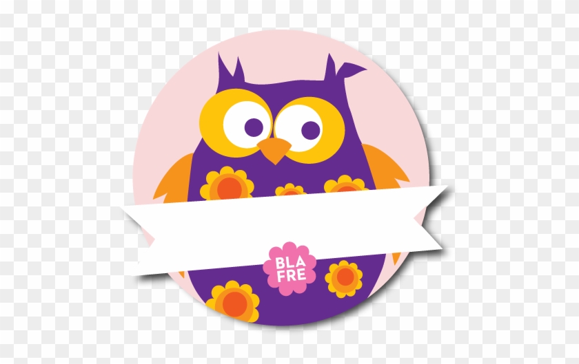 Blafre Sticker Name Tag In Purple Owl - Blafre #941542