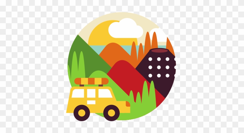 Summer Mountain Landscape Illustration - Vector Graphics #941570