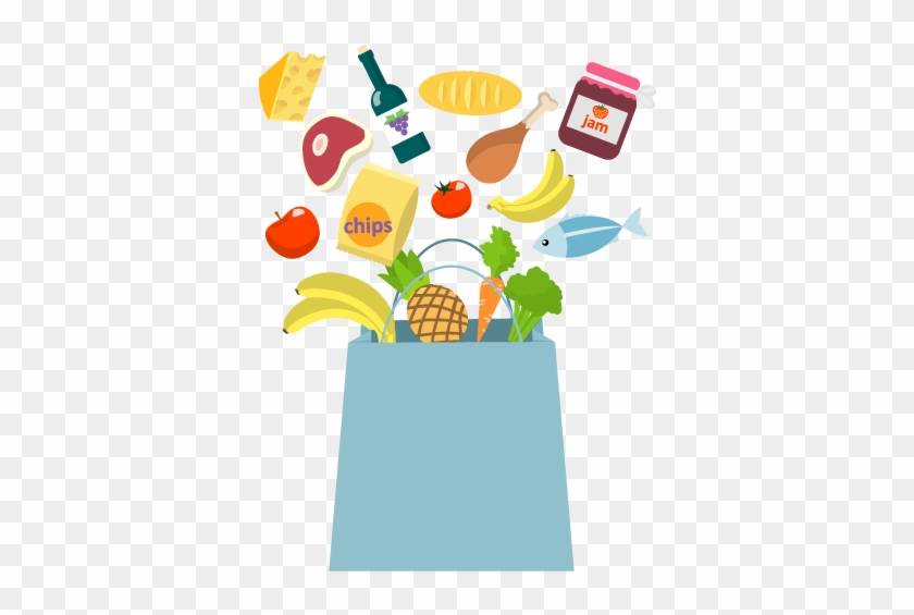 Bag Of Groceries - Grocery Items Vector #941634