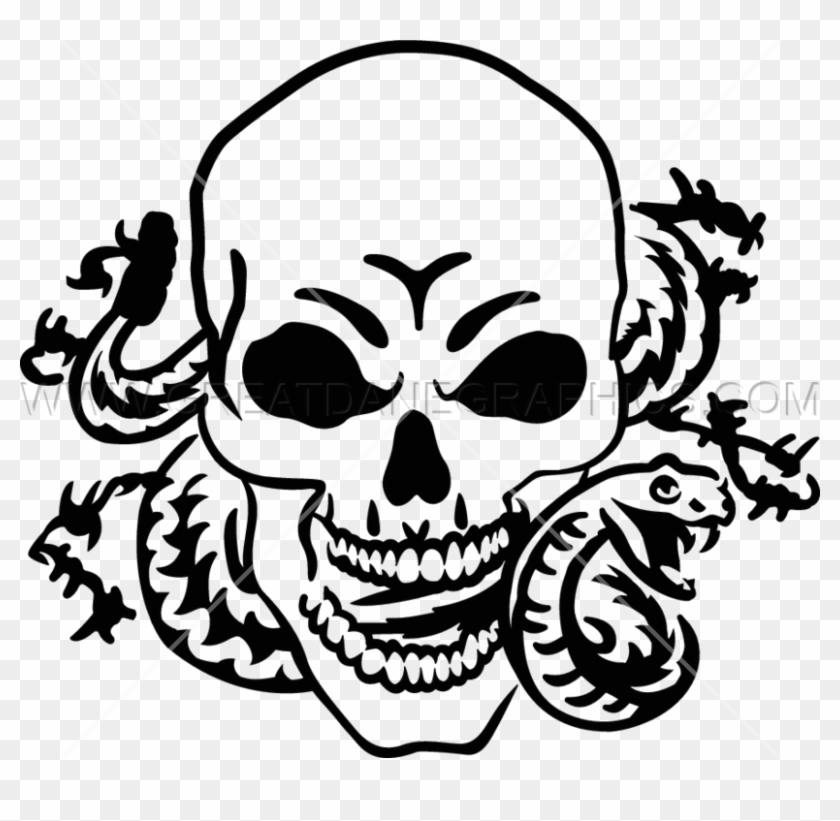 Skull & Snake - Snake In Skull Png #941856