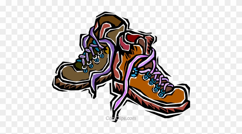 Hiking Boots Royalty Free Vector Clip Art Illustration - Hiking Boots Clipart #942131