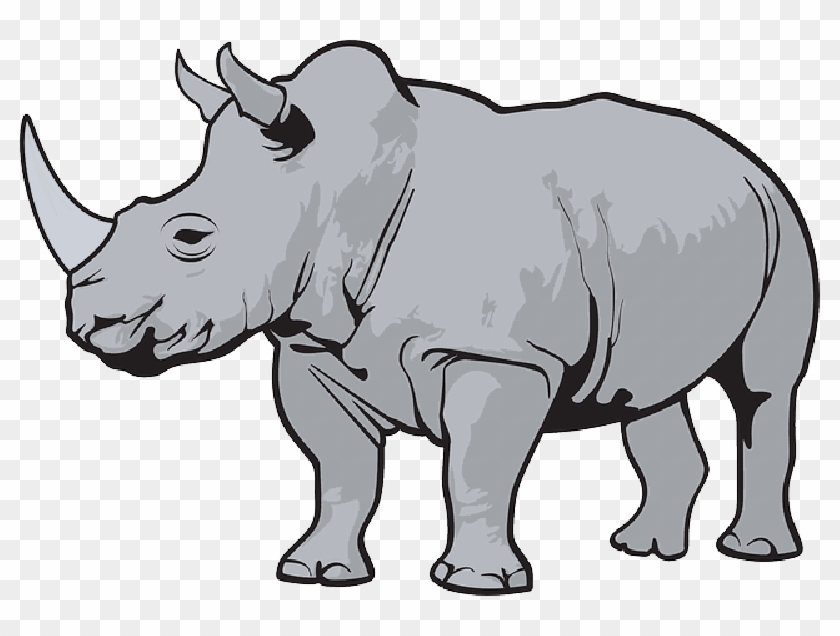 Color, Wild, Horn, Animal, Zoo, Rhino, Horns - Rhino Clipart #942173