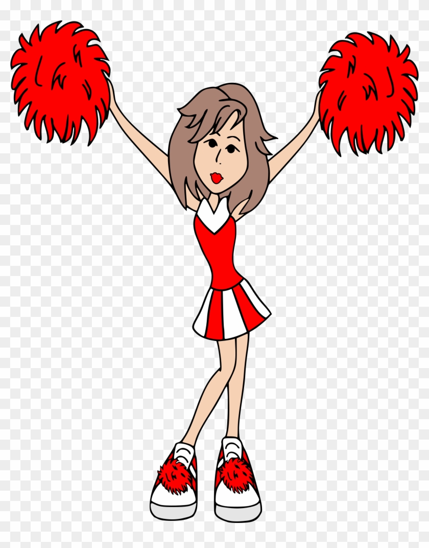 Big Image - Cheerleader In Red Clipart #942259