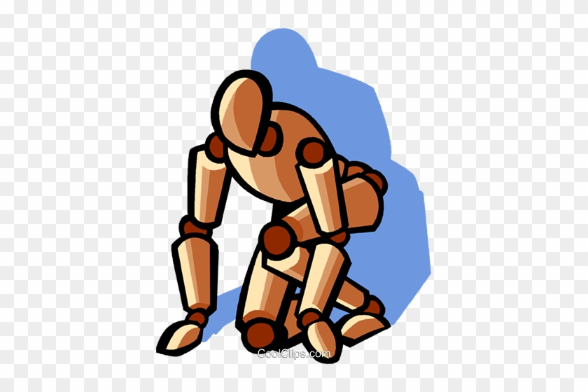 Runner In The Set Position Royalty Free Vector Clip - Cartoon #942429
