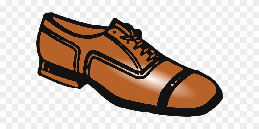 Shoe Foot Leather Brown Feet Walk Fashion - Shoe Clipart #942467
