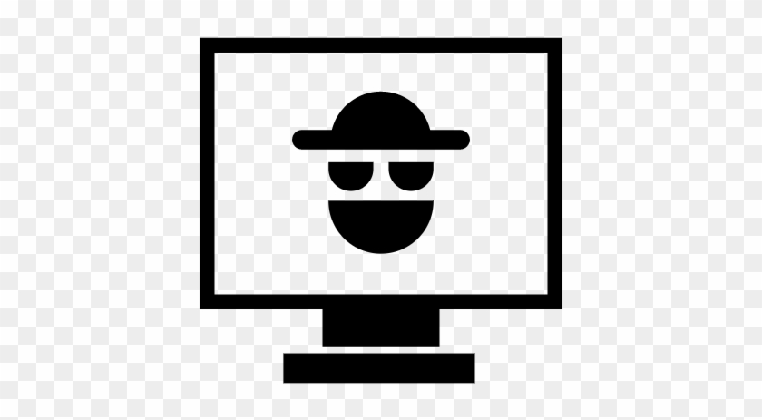 Robber Symbol On Monitor Screen Vector - Cyber Crime Vector Png #942729