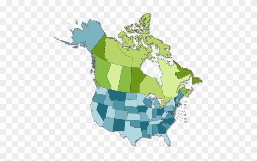 United States And Canada Map - Canadian Girls In Training #942848