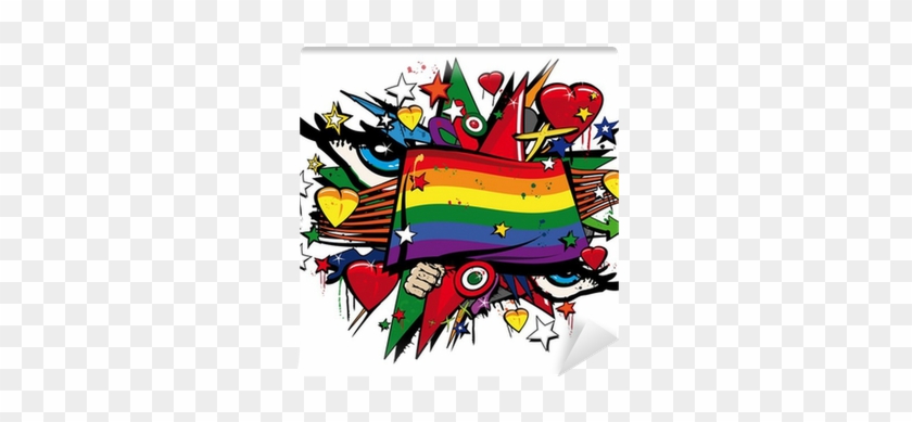 Rainbow Peace Gay Pride Flag Graffiti Pop Art Illustration - Fjl22 Arrows Z アローズ ゼット Au エーユー スマホケース 000270 クール ハードケース #942873