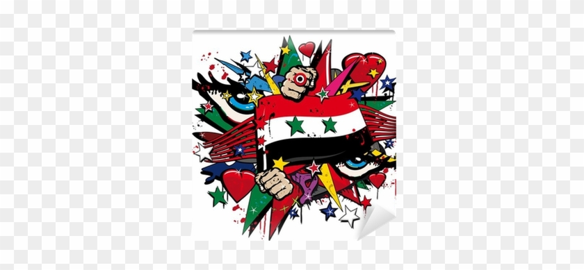Syria Flag Uprising Arab Revolution Graffiti Illustration - Sc-01f Galaxy S 3 ギャラクシー Pc クール 000270 Docomo ドコモ #942911
