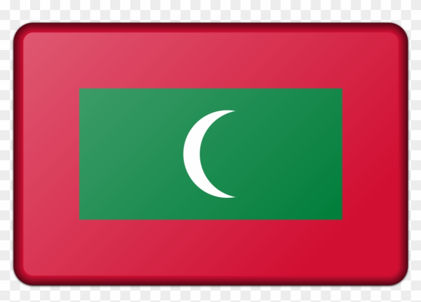 Flag Clipart Maldivian - Flagge Mit Mondsichel #942921