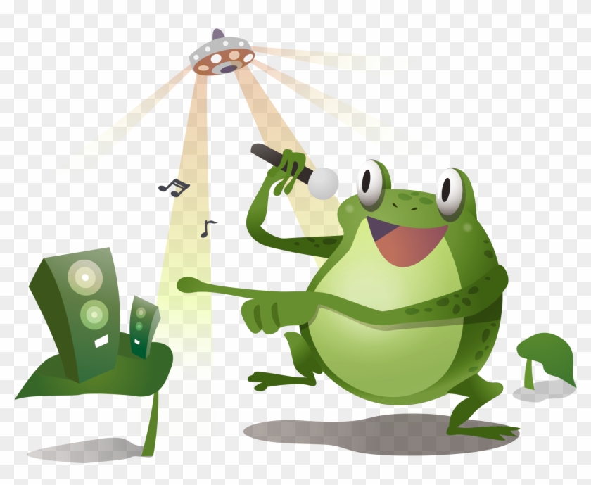 Frog Cartoon Singing - Cartoon Animals Singing Png - Free Transparent PNG  Clipart Images Download