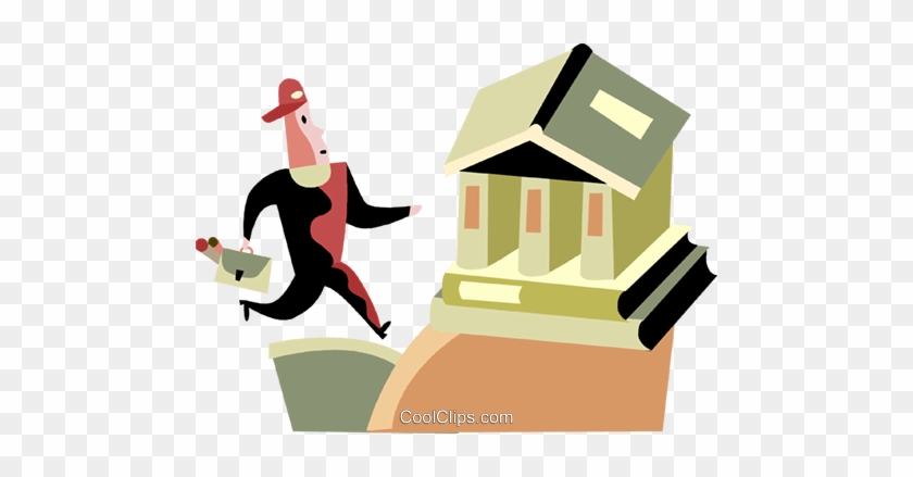 Man Running To The Bank Royalty Free Vector Clip Art - Cartoon #943506