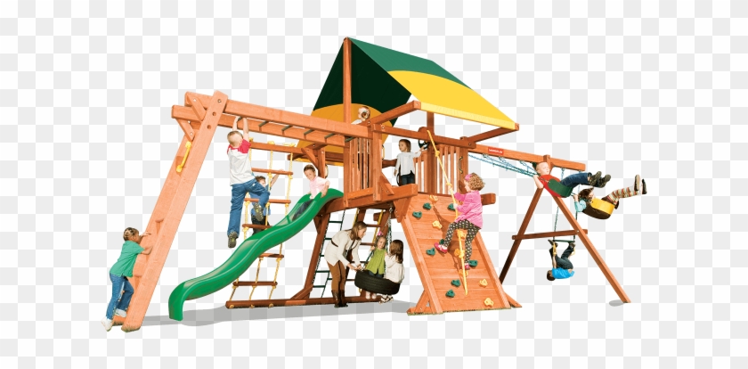 Woodplay Outback 5'-b Cedar Swing Set - Playground Slide #943515