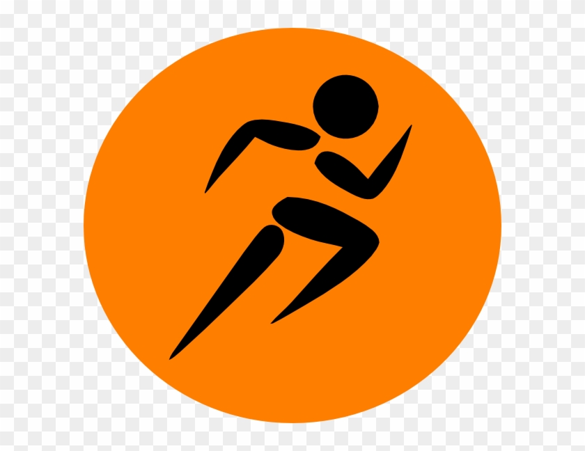 Man Running Orange Clip Art At Clker - Track Runner Clip Art #943516