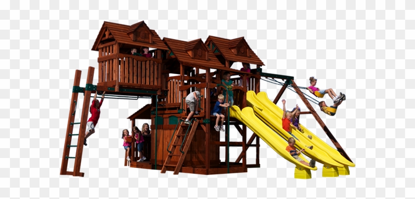 Olympian Treehouse 6 Play Set Shown With - Playsets With Tree House #943765