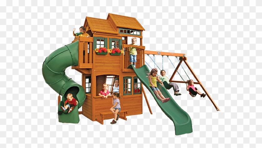 Shelbyville Retreat Deluxe By Cedar Summit - Big Backyard Shelbyville Deluxe Wooden Swing Set #943792