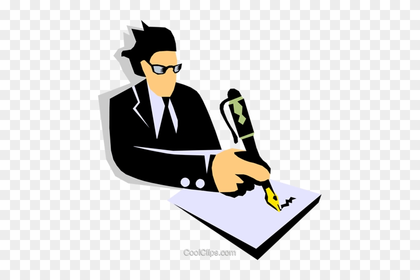 Man Writing Royalty Free Vector Clip Art Illustration - Escrevendo Png #943879