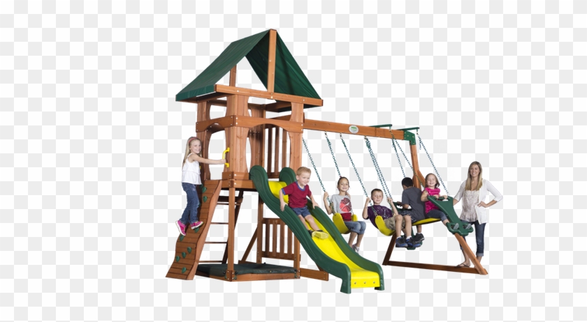 The Santa Fee Roomy Upper Deck Super Playset - Backyard Discovery Santa Fe Swing Set #944011