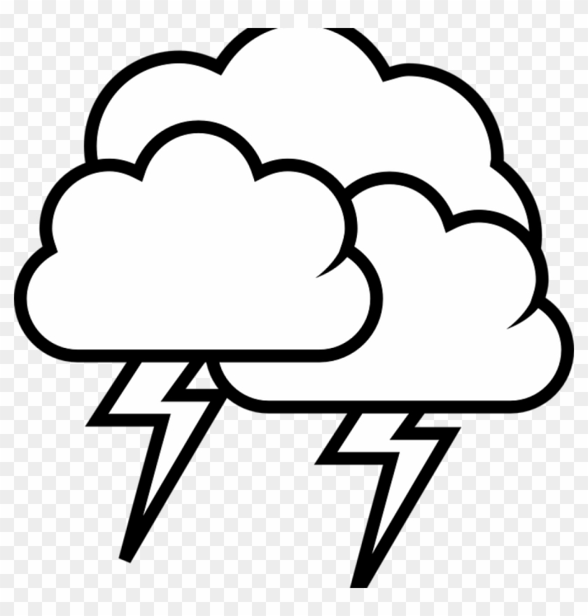 Cloud Clipart Black And White Thunderstorm Cloud Rain - Clip Art Black And White Thunder #944048