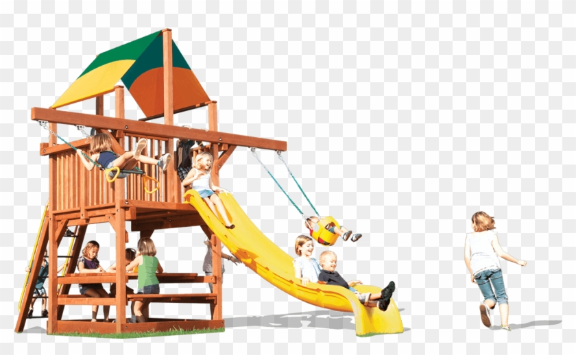 Playhouse 5' W/ Double Swing Arm - Space Saver Playset Outdoor #944098