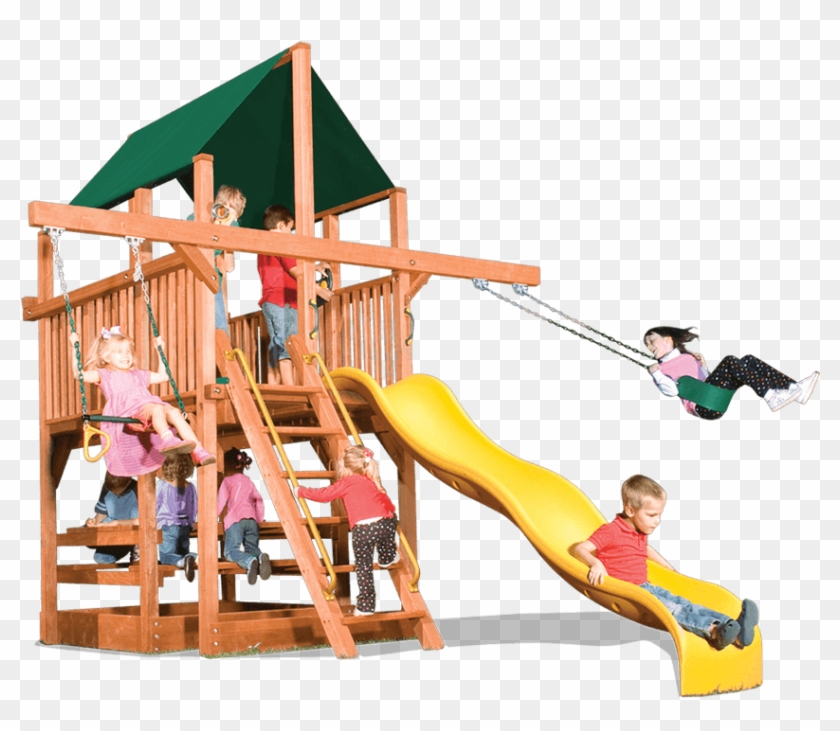 Playhouse Xl 5' W/ Double Swing Arm - Space Saver Swing Set #944114