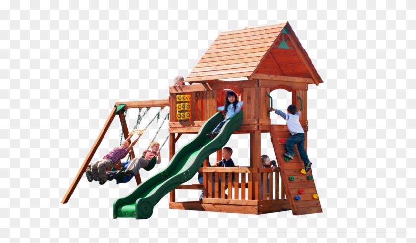 Klondike Cedar Swing Set - Backyard #944122