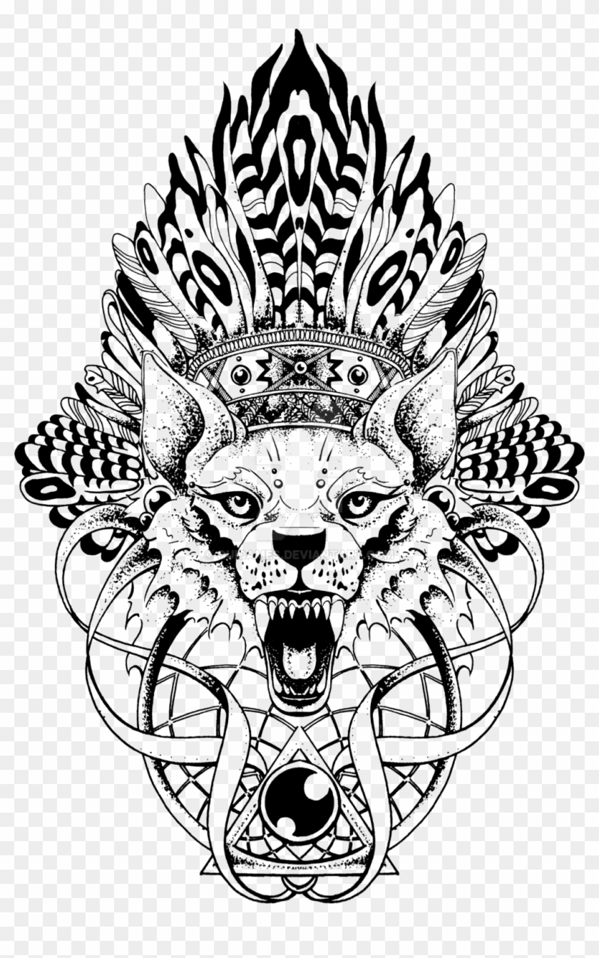 Angry Wolf By Quidames On Deviantart - Wolf Totem Tattoo - Free Transparent PNG Clipart Images Download
