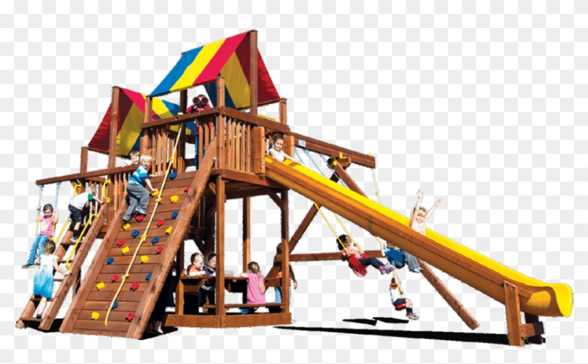 Rainbow Swingsets Clubhouse Backyard Playworld Omaha - Backyard Playworld #944292