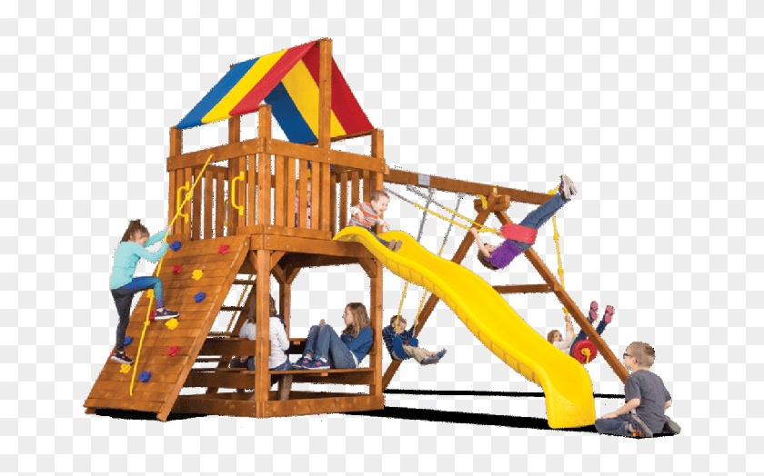 Rainbow Swingsets Clubhouse Backyard Playworld Omaha - Backyard Playworld #944297