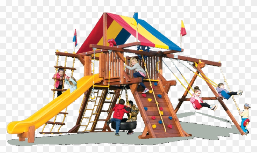Rainbow Swingsets Castle Backyard Playworld Omaha - Backyard Playworld #944302