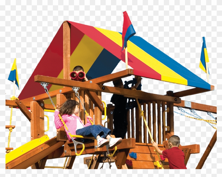Special Order Rainbow Play Sets Backyard Playworld - Rainbow Play Systems Wood Roof #944327