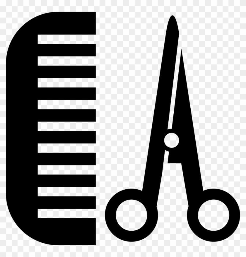 Comb And Scissors For Hair Comments - Scissors And Comb Icon Png #944348
