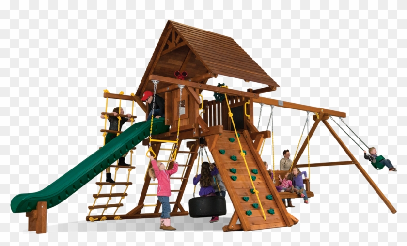 Sunshine Super Turbo Castle Pkg Ii W/ Wood Roofs - Playground Slide #944355