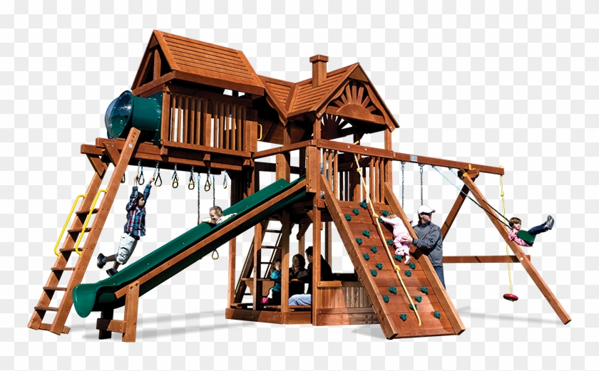 Huckleberry Hideout Pkg Iv Fully Loaded 98c Swingset - Playground Slide #944375