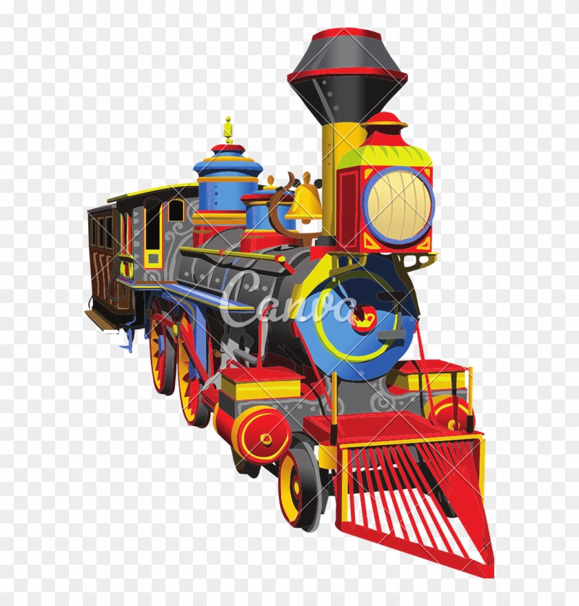 Circus Carnival Train Symbol Icon Set Theme Park Vector - Locomotive #944544